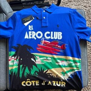 Ralph Lauren Blue and Red Polo Shirt Vibrant Casual Style